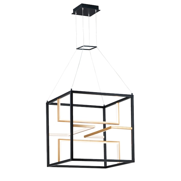 Et2 Chamber 4-Light 23.75" Wide Black / Gold Pendant Light E21226-BKGLD - main